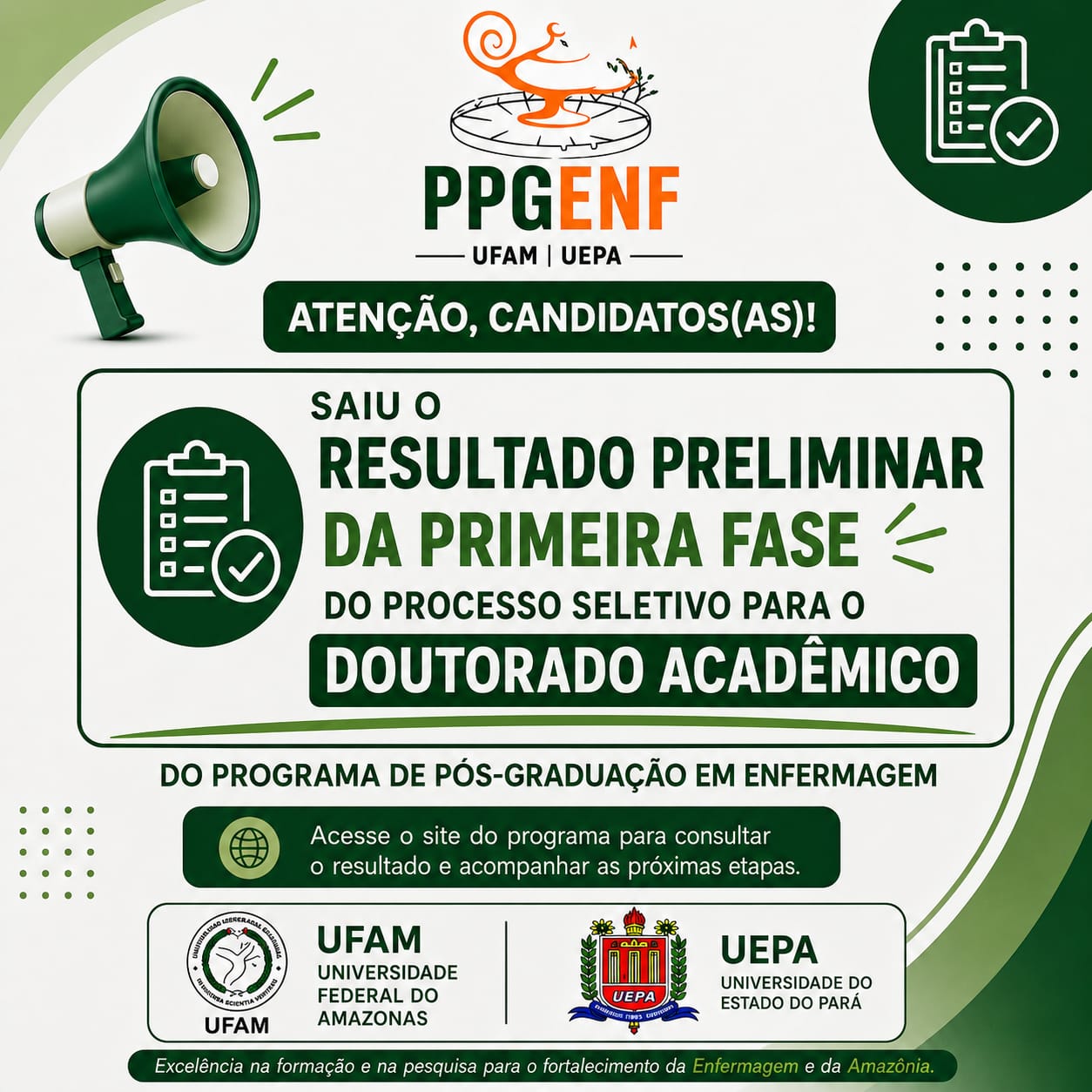 Resultado Preliminar da 1° Etapa do Edital de Doutorado Acadêmico